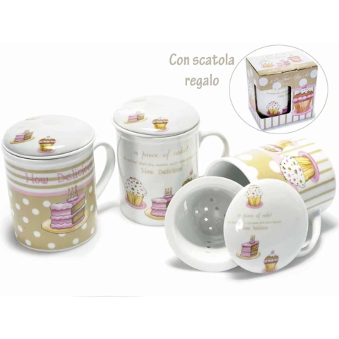 tazza tisaniera con motivi cupcake