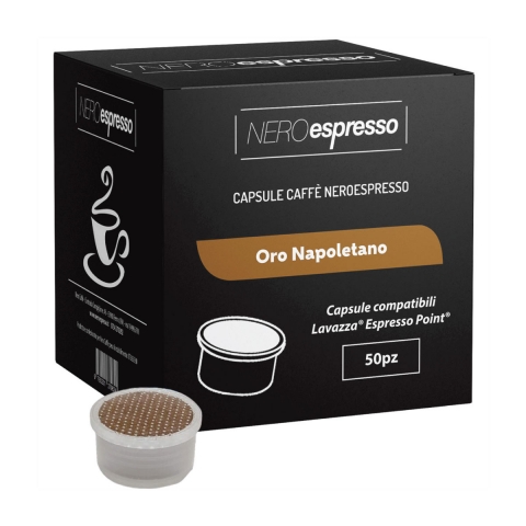 confezione capsule caffè miscela oro napoletano compatibili lavazza espresso point