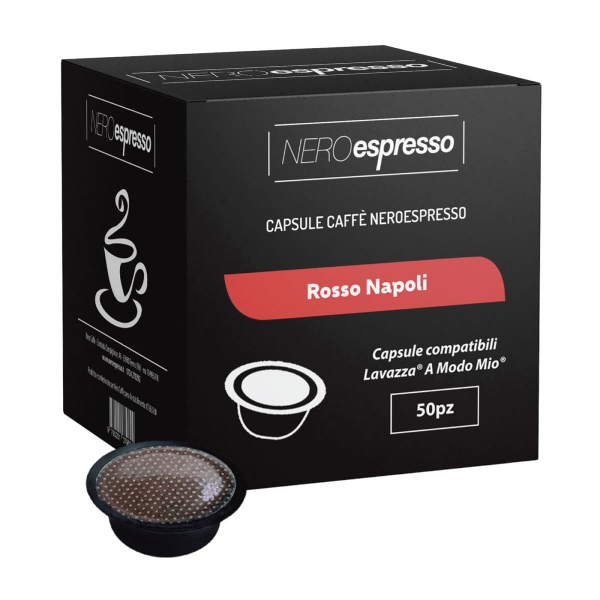 50 Capsule Caffè “Rosso Napoli” Compatibili Lavazza A Modo Mio