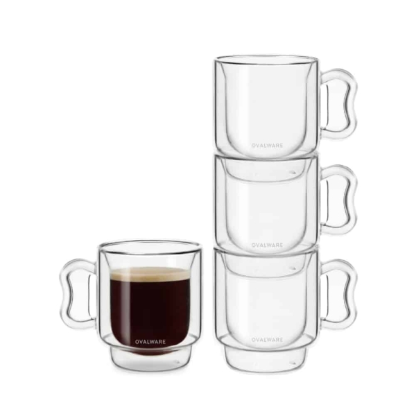 Ovalware RJ3 Double Wall Espresso Cups 4pz