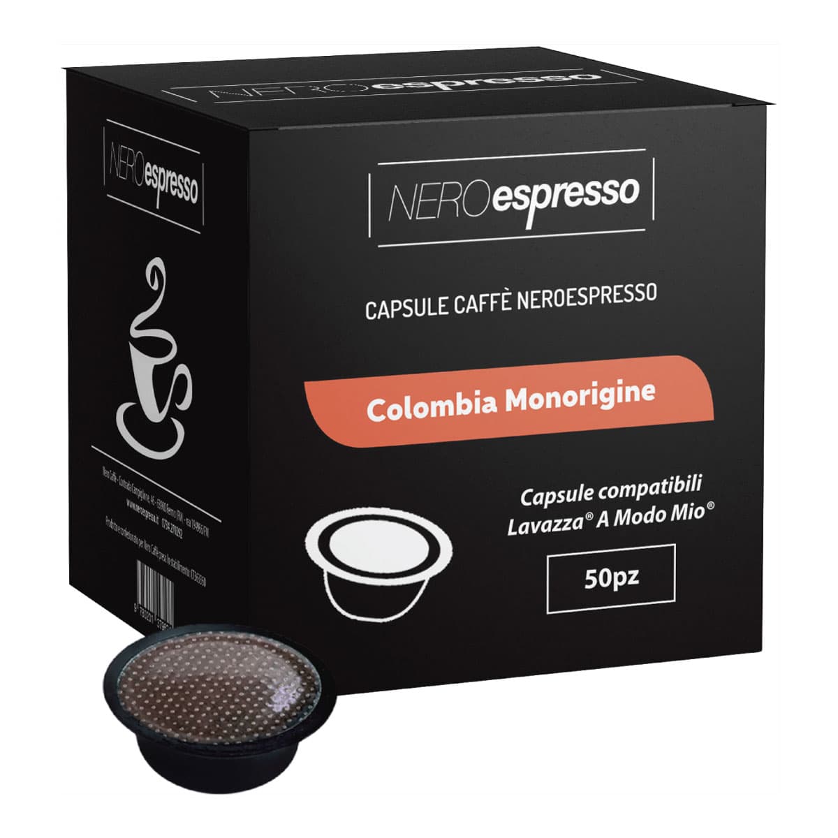 50 Capsule Caffè “Colombia Monorigine” Compatibili Lavazza A Modo Mio -  Nero Espresso