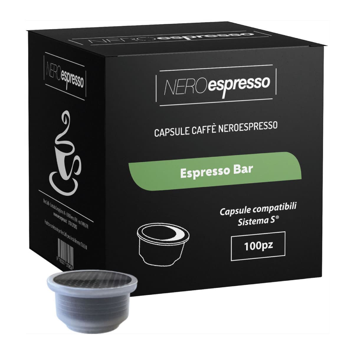 100 Capsule Caffè “Espresso Bar” Compatibili Sistema S - Nero Espresso