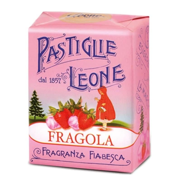 confezione di pastiglie leone gusto fragola