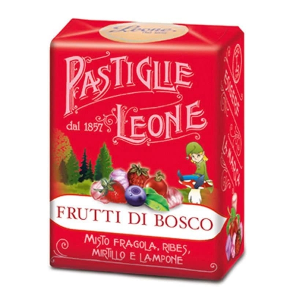 confezione di pastiglie leone gusto frutti di bosco