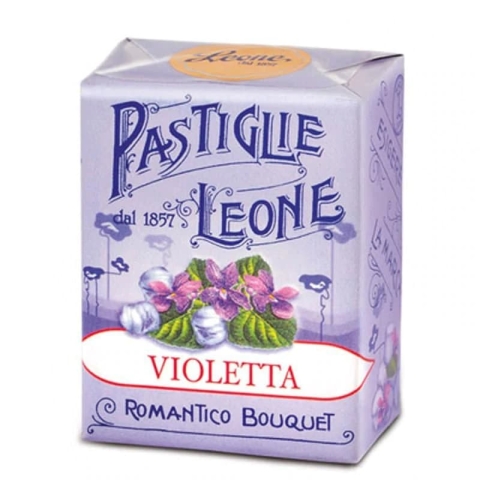 confezione di pastiglie leone gusto violetta