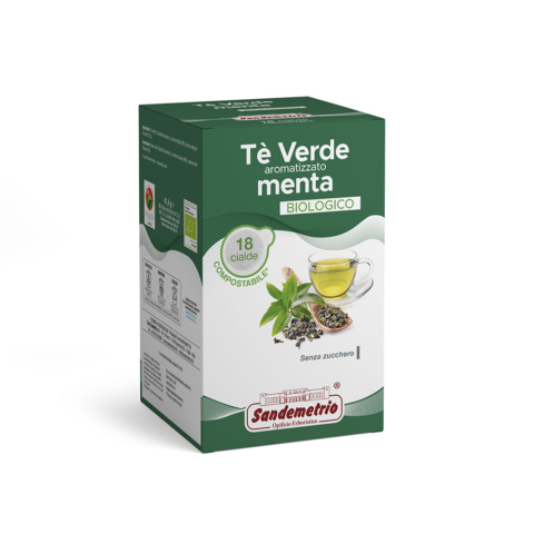 Tè verde aromatizzato alla menta in cialde